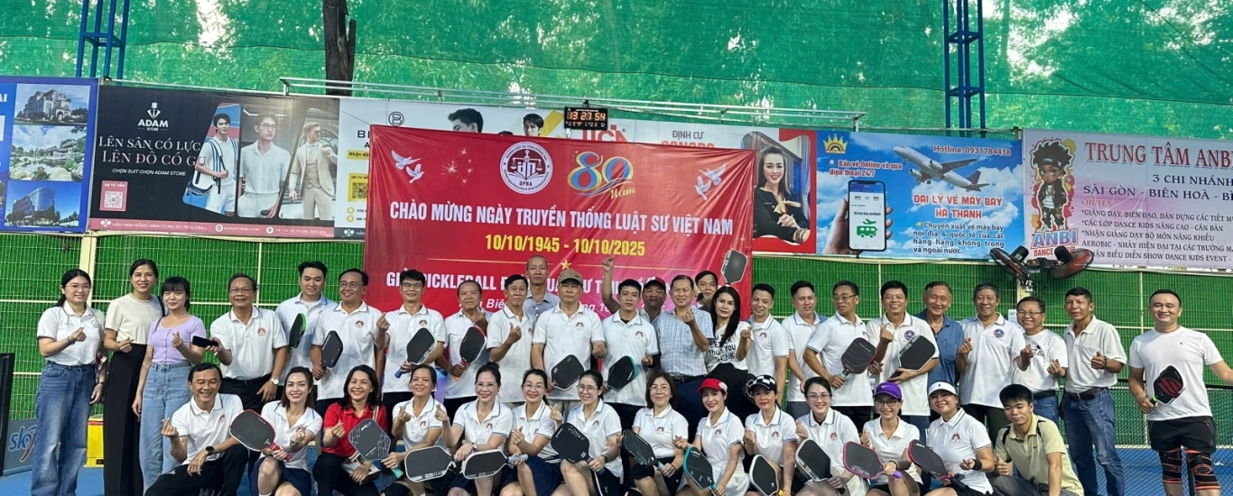 ĐOÀN LUẬT SƯ TỈNH ĐỒNG NAI TỔ CHỨC GIẢI PICKLEBALL LẦN THỨ I CHÀO MỪNG 80 NĂM NGÀY TRUYỀN THỐNG LUẬT SƯ VIỆT NAM