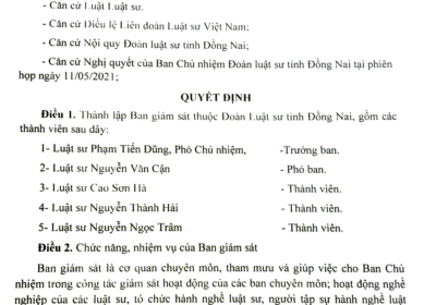 QĐ Thành lập Ban Giám sát