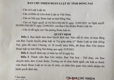 BAN HÀNH QUY CHẾ TỔ CHỨC VÀ HOẠT ĐỘNG BAN VĂN HOÁ - THỂ THAO