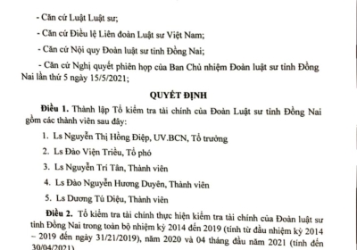 QD Thành lập tổ kiểm tra