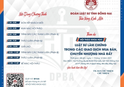 ĐOÀN LUẬT SƯ ĐỒNG NAI TỔ CHỨC HỘI THẢO KHOA HỌC VỚI CHỦ ĐỀ LUẬT SƯ LÀM CHỨNG ...