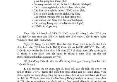 PHÁT ĐỘNG CUỘC THI  TRỰC TUYẾN "TÌM HIỂU PHÁP LUẬT" NĂM 2026