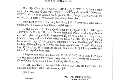 TRIỂN KHAI THỰC HIỆN CÔNG VĂN SỐ 4648 CỦA CƠ QUAN ĐẦU MỐI QUỐC GIA VIỆT NAM, BỘ QUỐC PHÒNG VÀ CHỈ THỊ 34 CỦA THỦ TƯỚNG CHÍNH PHỦ