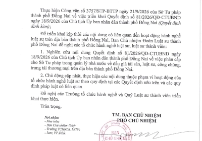 CÔNG VĂN VỀ VIỆC TRIỂN KHAI THỰC HIỆN QUYẾT ĐỊNH SỐ 81/2026 CỦA CHỦ TỊCH UBND 