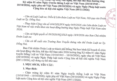 KẾ HOẠCH TỔ CHỨC CÁC HOẠT ĐỘNG VĂN HÓA, VĂN NGHỆ, THỂ DỤC THỂ THAO HƯỞNG ỨNG KỶ NIỆM 81 NĂM NGÀY TRUYỀN THỐNG LUẬT SƯ VIỆT NAM