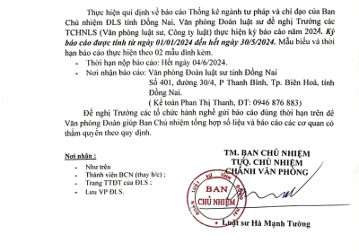 Thực hiện báo cáo tình hình và hoạt động của các TCHNLS 06 tháng đầu năm 2024