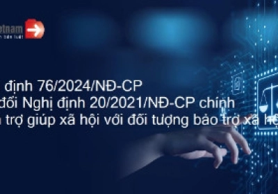 Nghị định 76/2024/NĐ-CP sửa đổi Nghị định 20/2021/NĐ-CP chính sách trợ giúp xã hội với đối tượng bảo trợ xã hội