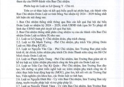 Kết luận Phiên họp thứ 03, Ban Chủ nhiệm (NK 2024 - 2029)