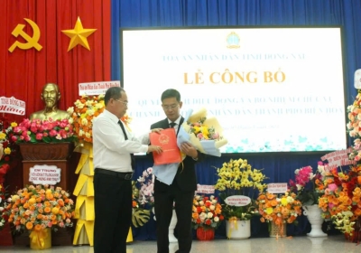 Thẩm phán Nguyễn Văn Thủy làm Chánh án Tòa án nhân dân thành phố Biên Hòa