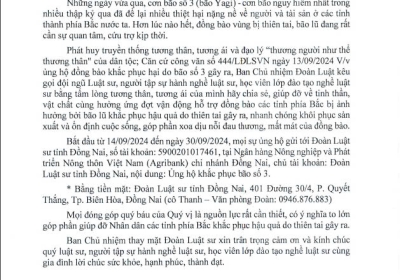Ủng hộ đồng bào khắc phục thiệt hại do bão số 3 gây ra