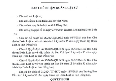 QUYẾT ĐỊNH THÀNH LẬP TIỂU BAN THỰC HIỆN PHIM TƯ LIỆU VÀ ĐẶC SAN