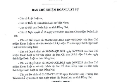 QUYẾT ĐỊNH THÀNH LẬP TIỂU BAN TÀI CHÍNH HẬU CẦN