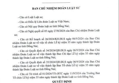QUYẾT ĐỊNH THÀNH LẬP TIỂU BAN ĐÓN TIẾP KHÁCH QUỐC TẾ