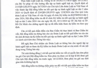 Thông báo kết quả kiểm tra Kỳ kiểm tra KQTSHNLS đợt 2 năm 2024