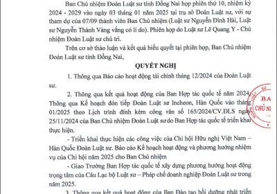 Nghị quyết Số 09/2024/NQ-BCN.ĐLS