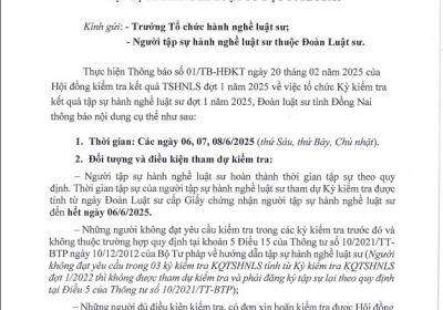Thông báo số 06/2025/TB.ĐLS của Ban Chủ nhiệm ngày 05/3/2025 về việc nhận hồ sơ kiểm tra kết quả TSHNLS đợt 01 năm 2025 (đính kèm).
