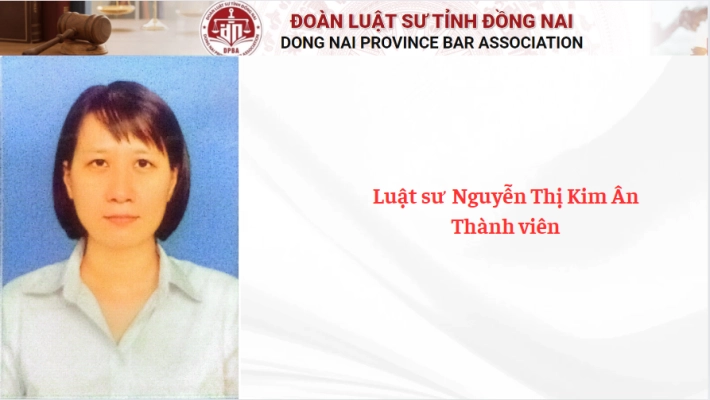 Luật sư  Nguyễn Thị Kim Ân - Thành viên 