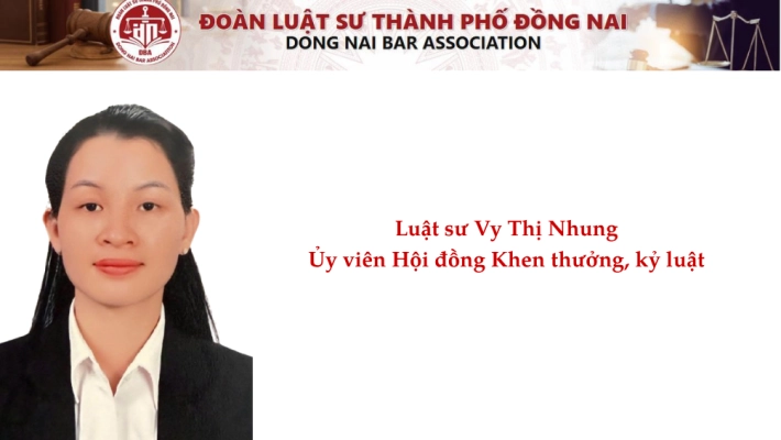 Luật sư  Vy  Thị Nhung -  Ủy viên Hội đồng Khen thưởng, kỷ luật 