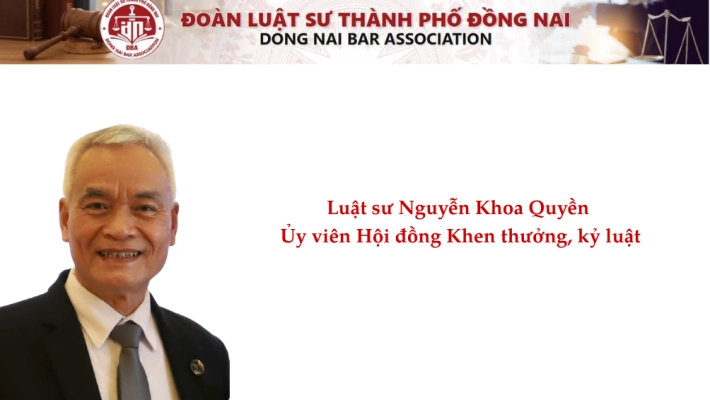 Luật sư  Nguyễn Khoa Quyền -  Ủy viên Hội đồng Khen thưởng, kỷ luật 