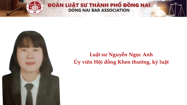 Luật sư Nguyễn Ngọc Anh - Ủy viên Hội đồng Khen thưởng, kỷ luật