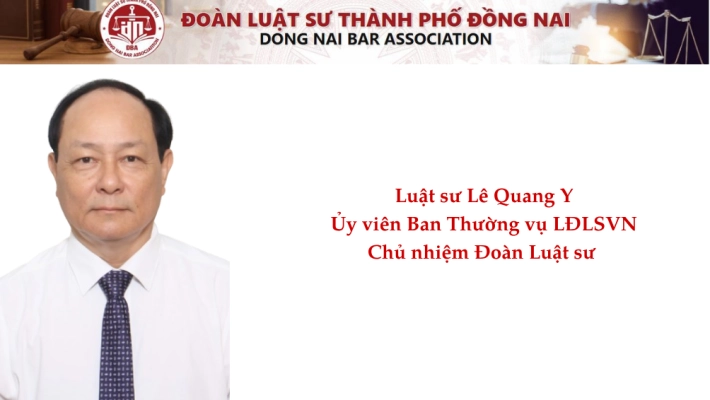 Luật sư Lê Quang Y – Ủy viên Ban Thường vụ LĐLSVN, Chủ nhiệm Đoàn Luật sư