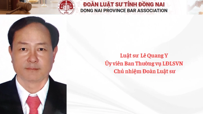 Luật sư Lê Quang Y – Ủy viên Ban Thường vụ LĐLSVN, Chủ nhiệm Đoàn Luật sư