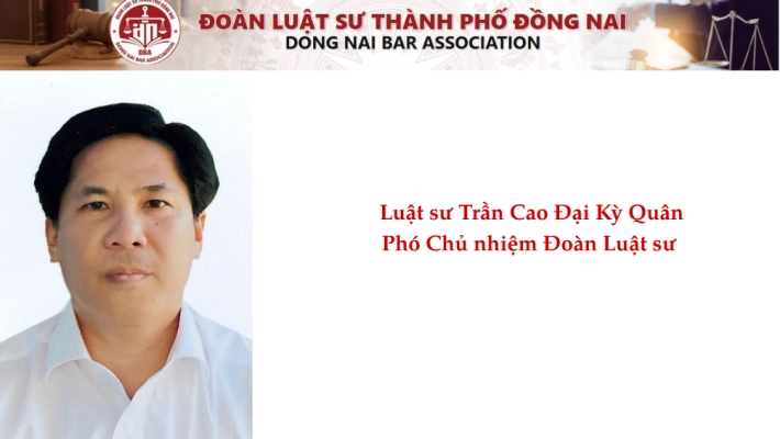 Luật sư  Trần Cao Đại Kỳ Quân - Phó Chủ nhiệm Đoàn Luật sư