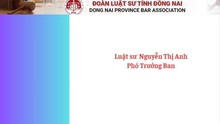 Luật sư Nguyễn Thị Anh - Phó Trưởng Ban