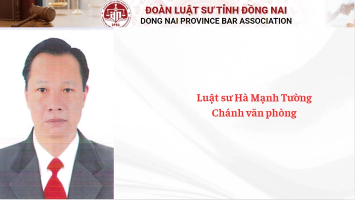 Luật sư Hà Mạnh Tường - Chánh văn phòng