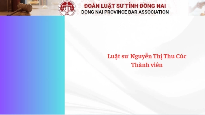 Luật sư  Nguyễn Thị Thu Cúc - Thành viên