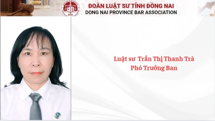 Luật sư  Trần Thị Thanh Trà - Phó Trưởng Ban