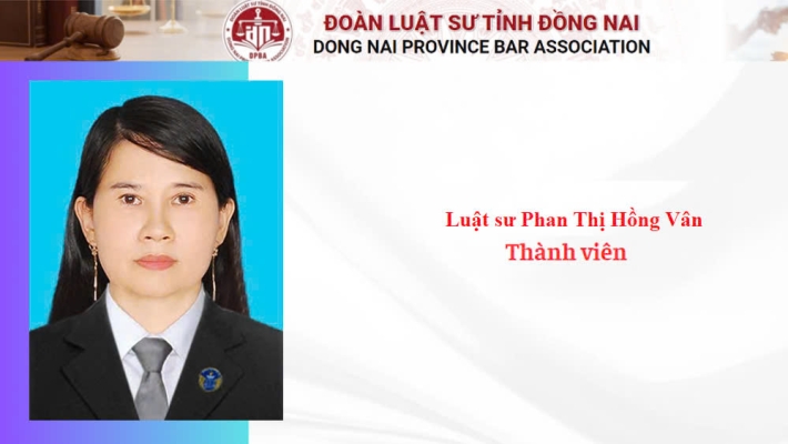 Luật sư  Phan Thị Hồng Vân - Thành viên