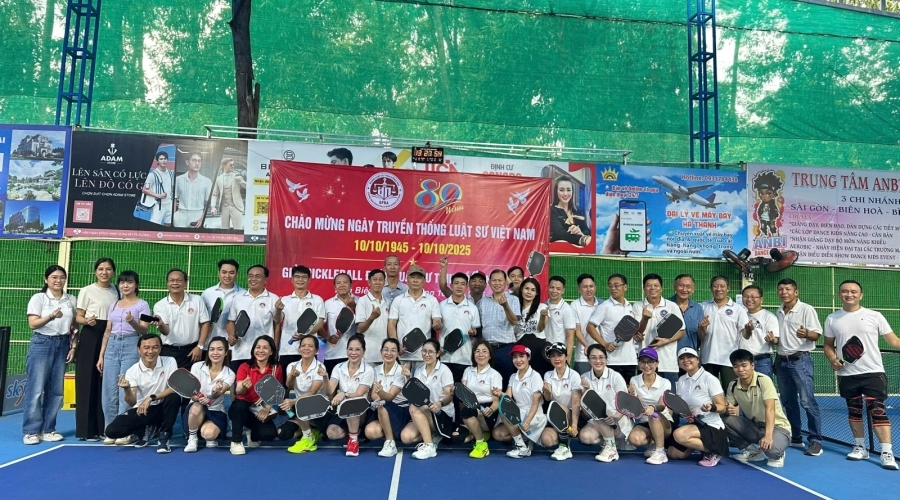 ĐOÀN LUẬT SƯ TỈNH ĐỒNG NAI TỔ CHỨC GIẢI PICKLEBALL LẦN THỨ I CHÀO MỪNG 80 NĂM NGÀY TRUYỀN THỐNG LUẬT SƯ VIỆT NAM